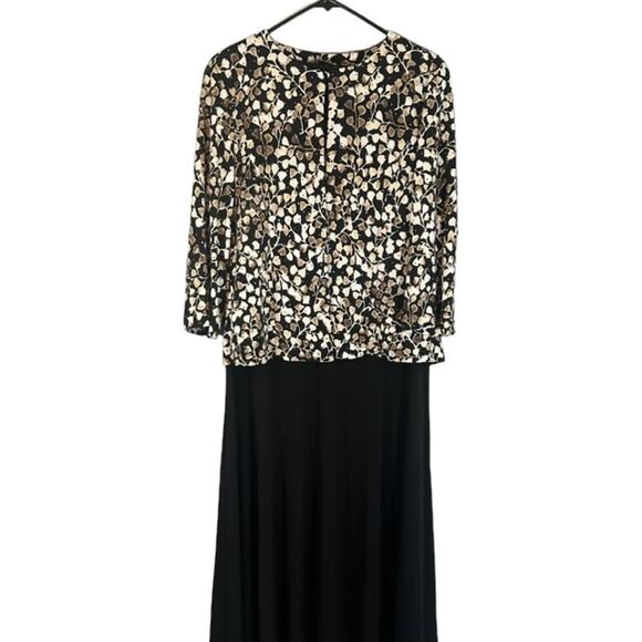 Jessica Howard Black Floral Sleeveless Sheath Dress & Jacket 2 Piece Women Sz 14 - Picture 1 of 16
